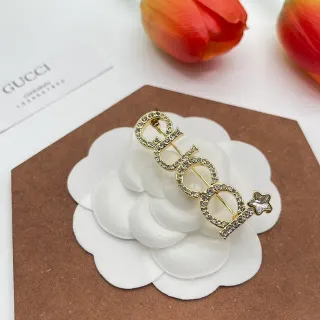 Gucci ক্রিস্টাল-পেভে ইন্টারলকিং জি নক্ষত্র ব্রোচ