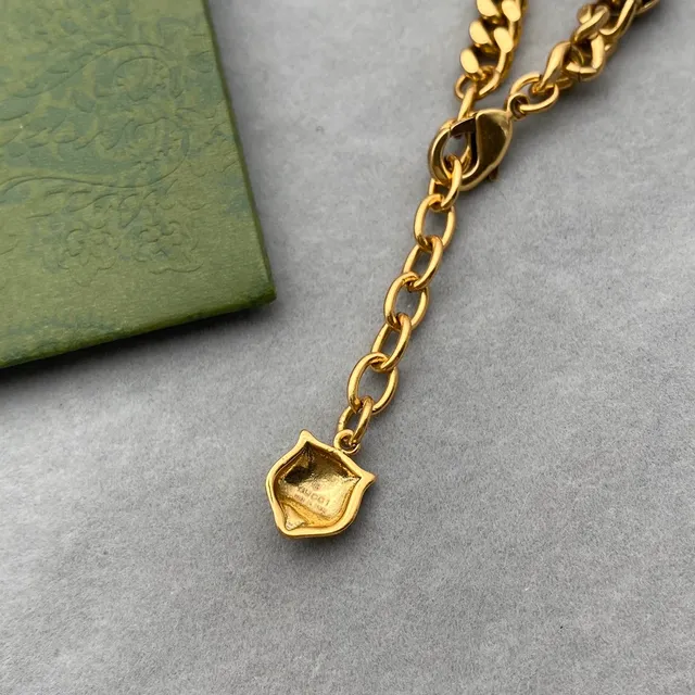 Gucci Dionysus Gold Multicolor Curb Chain Floral-Link Motifs Bracelet 2