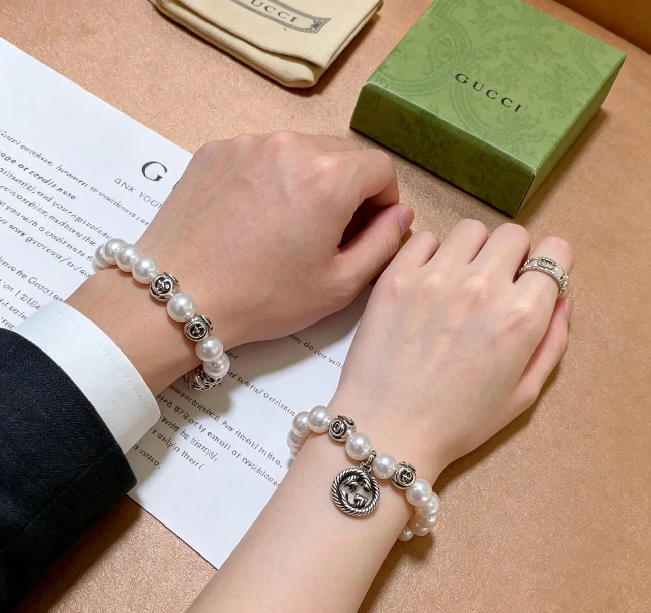 Gucci Dionysus Pearl and Interlocking G Bracelet 3