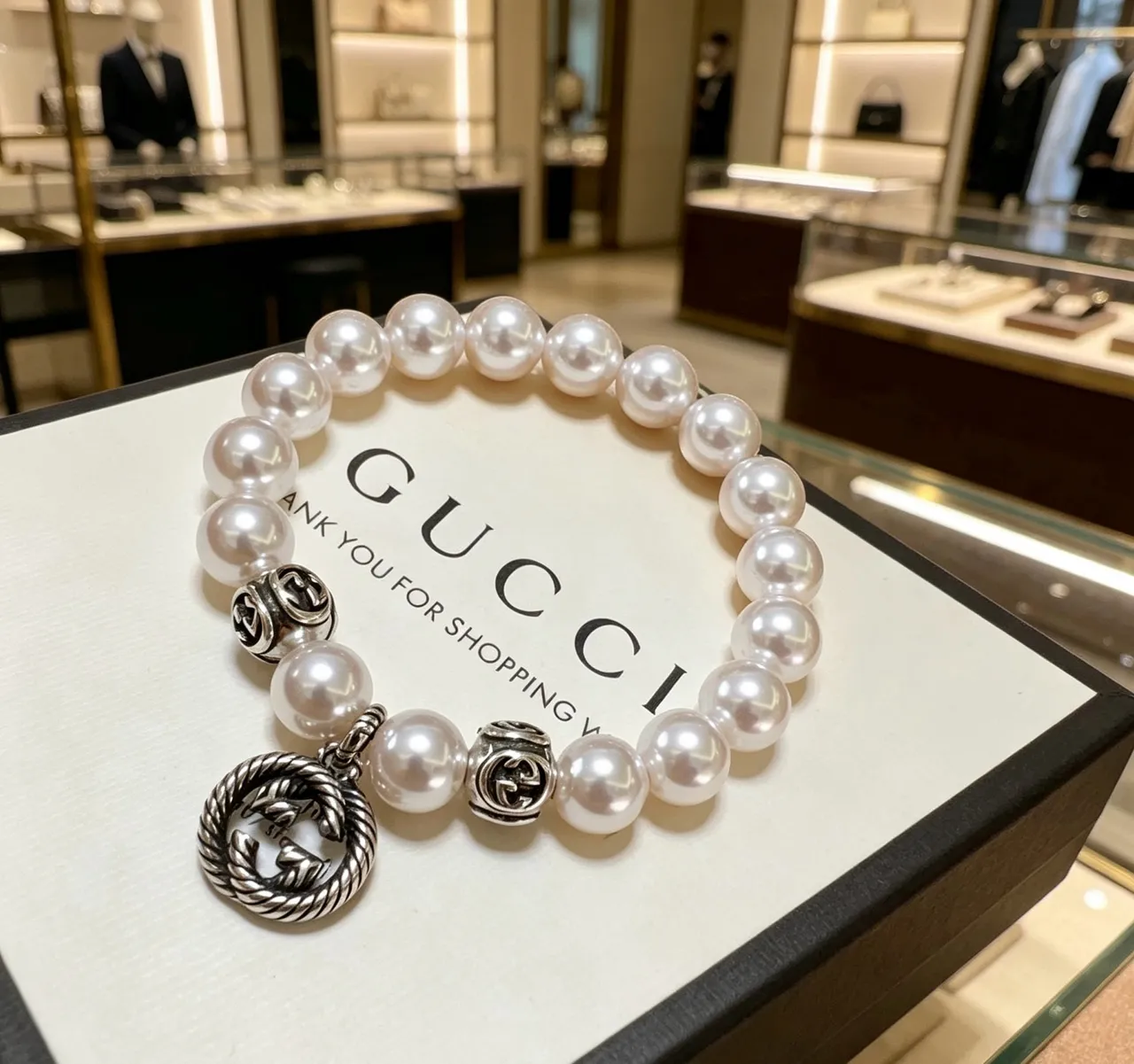 Gucci Dionysus Pearl and Interlocking G Bracelet 9