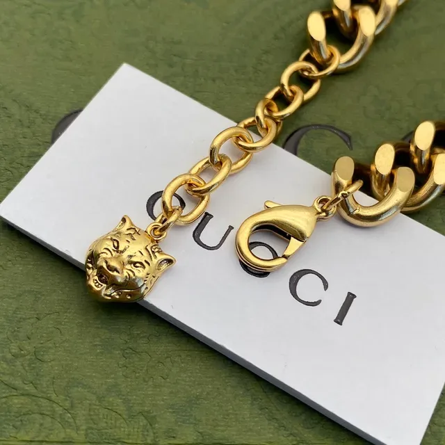 Gucci Dionysus Tiger Charm Gold-Tone Chunky Chain Bracelet 2