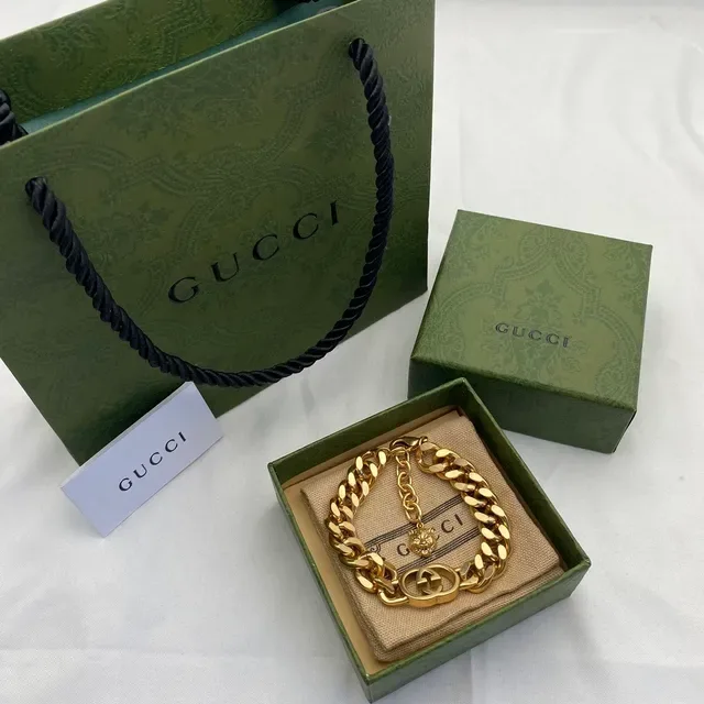 Gucci Dionysus Tiger Charm Gold-Tone Chunky Chain Bracelet 3