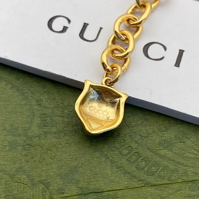 Gucci Dionysus Tiger Charm Gold-Tone Chunky Chain Bracelet 6