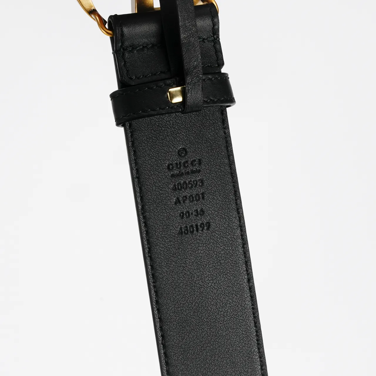 Gucci Double G Belt Black Leather Gold-Tone Buckle Leather Belt 3