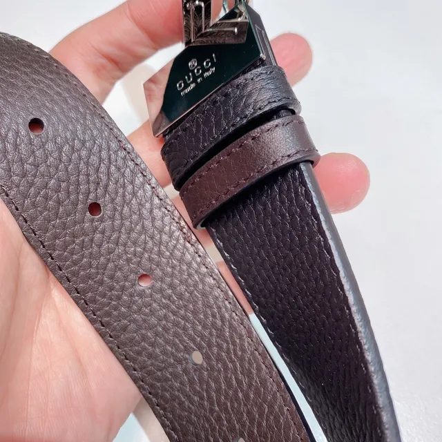 Gucci Double G Belt Black Pebbled Leather Belt 3
