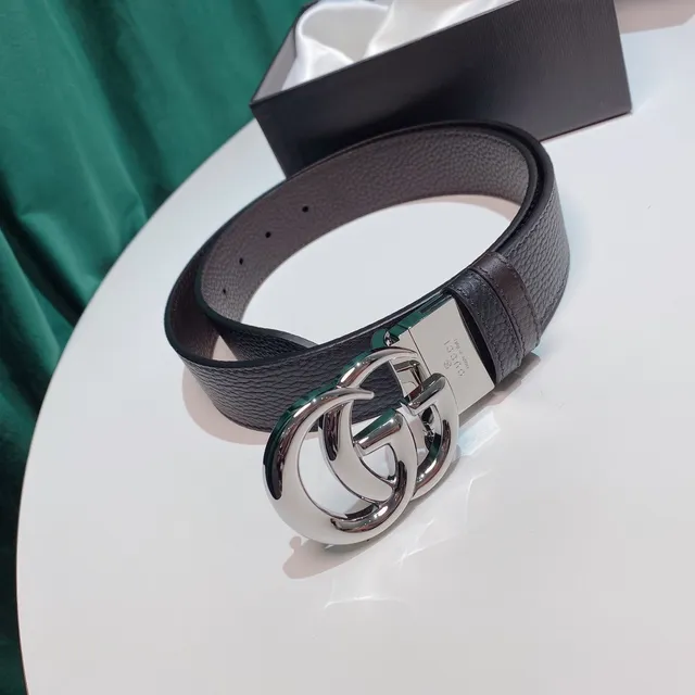 Gucci Double G Belt Black Pebbled Leather Belt 7
