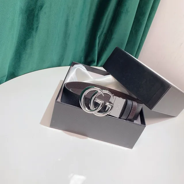 Gucci Double G Belt Black Pebbled Leather Belt 9