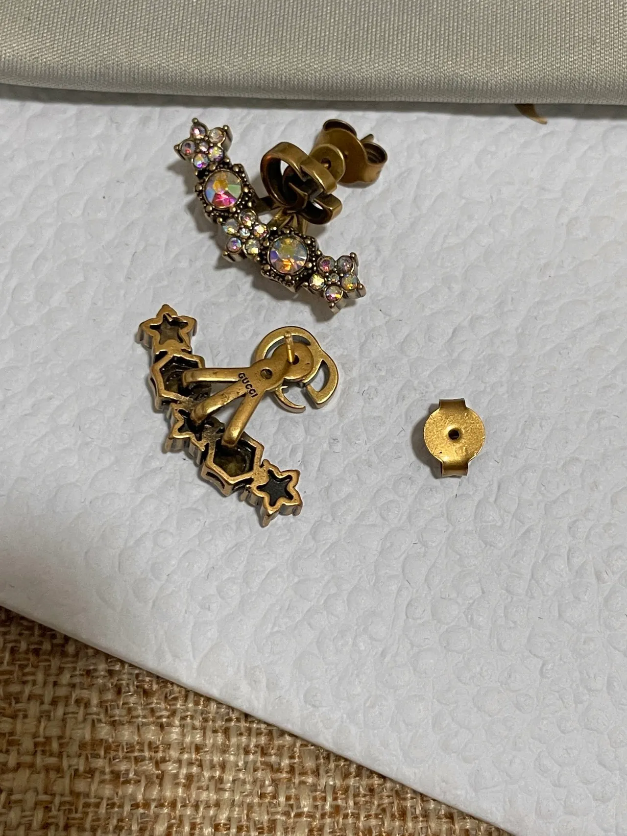 Gucci Double G Crystal Bar Earrings 4