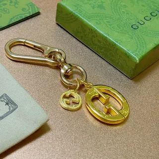 Gucci Double G Pulseira Chaveiro Tom Dourado