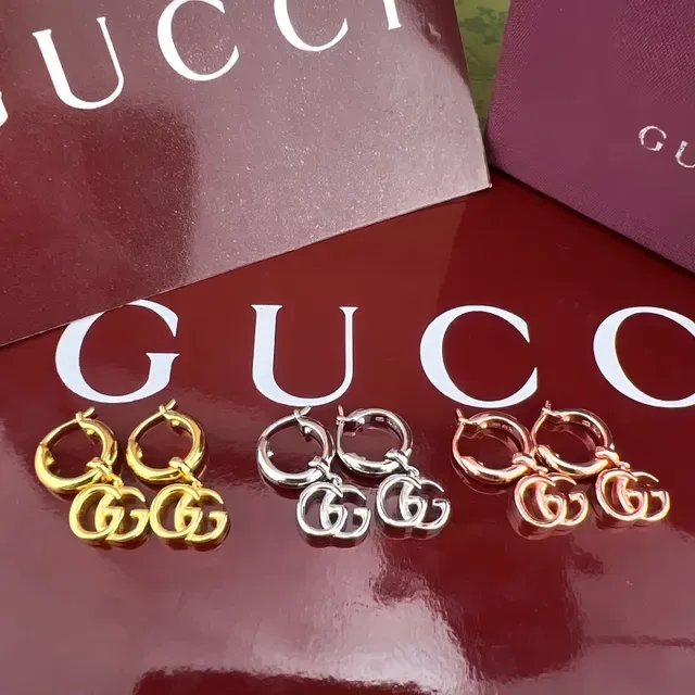Gucci Double G Hoop Gold-Tone Interlocking Logo Earrings 7