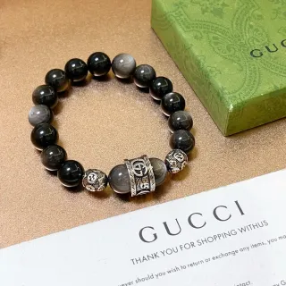 Gucci Double-G Motif Pulsera de Piedras y Metal