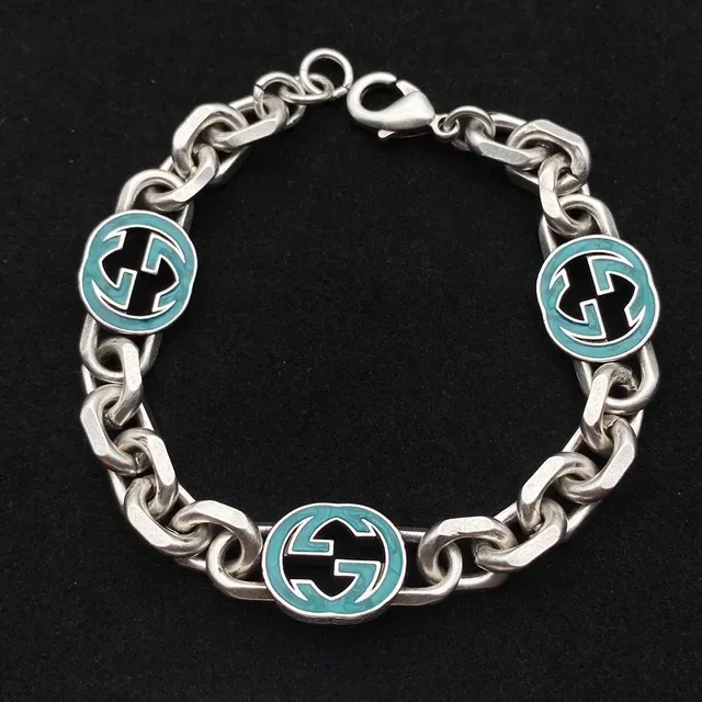 Gucci Enamel GG Medallion Chain Necklace 4