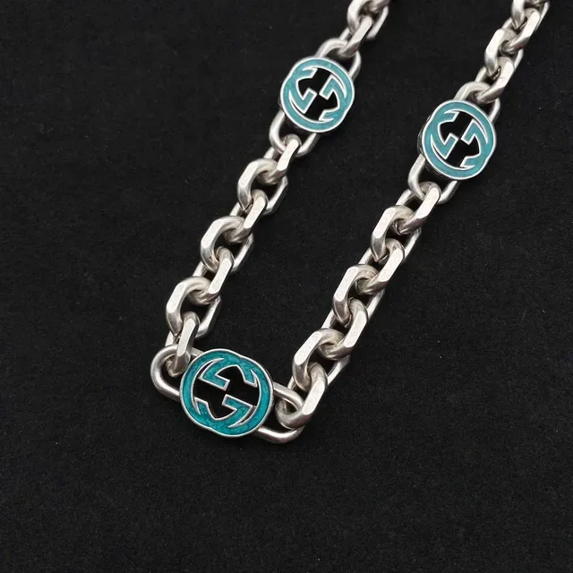 Gucci Enamel GG Medallion Chain Necklace 5