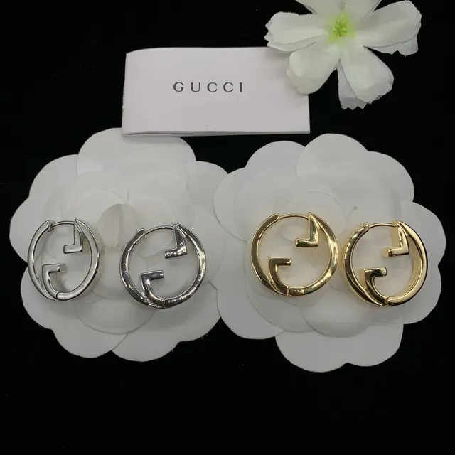 Gucci GG Boucles d'Oreilles Hoop Or Argent Interlocking G Logo Silhouette 2