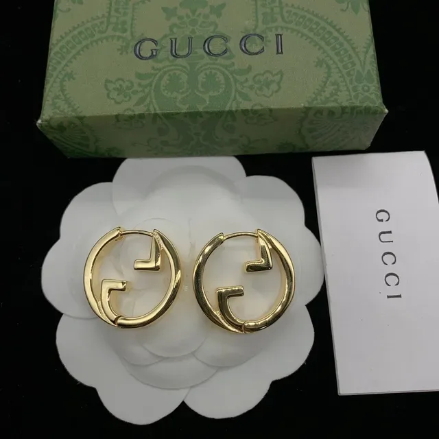 Gucci GG Boucles d'Oreilles Hoop Or Argent Interlocking G Logo Silhouette 3