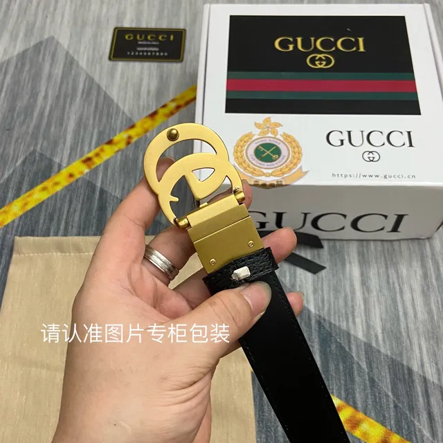 Gucci GG Marmont Black Pebbled Leather Belt 9