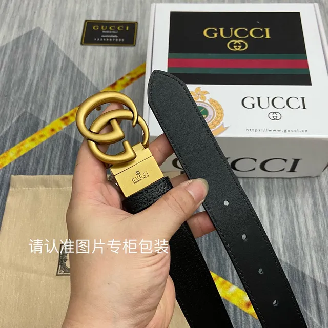 Gucci GG Marmont Black Pebbled Leather Belt 10