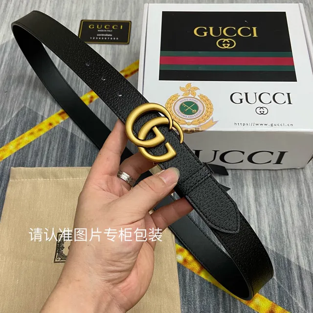 Gucci GG Marmont Black Pebbled Leather Belt 14