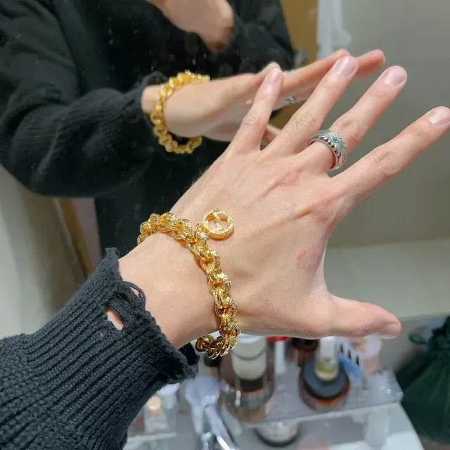 Gucci GG Marmont Chunky Twisted-Link Gold-Tone Bracelet 5