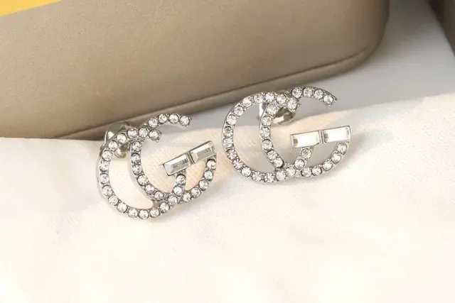 Gucci GG Marmont Crystal Interlocking G Stud Earrings 6