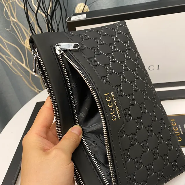Gucci GG Marmont Embossed Black Envelope Clutch 3