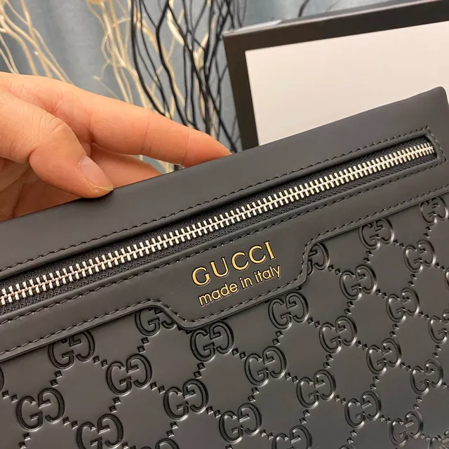 Gucci GG Marmont Embossed Black Envelope Clutch 4