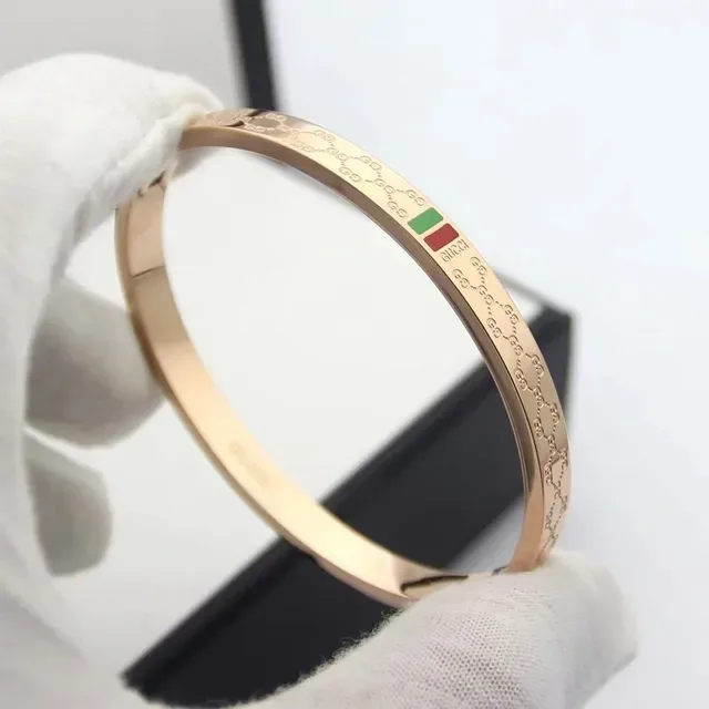 Gucci GG Marmont Gold Multicolor Engraved Monogram Web Stripe Accent Bracelet 5
