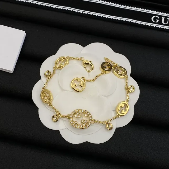 Gucci GG Marmont Gold Silver Chain Interlocking G Charms Necklace 2