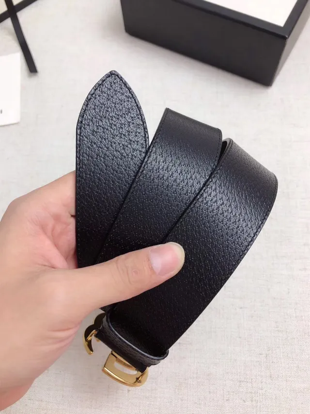 Gucci GG Marmont Interlocking Double G Black Leather Belt 3