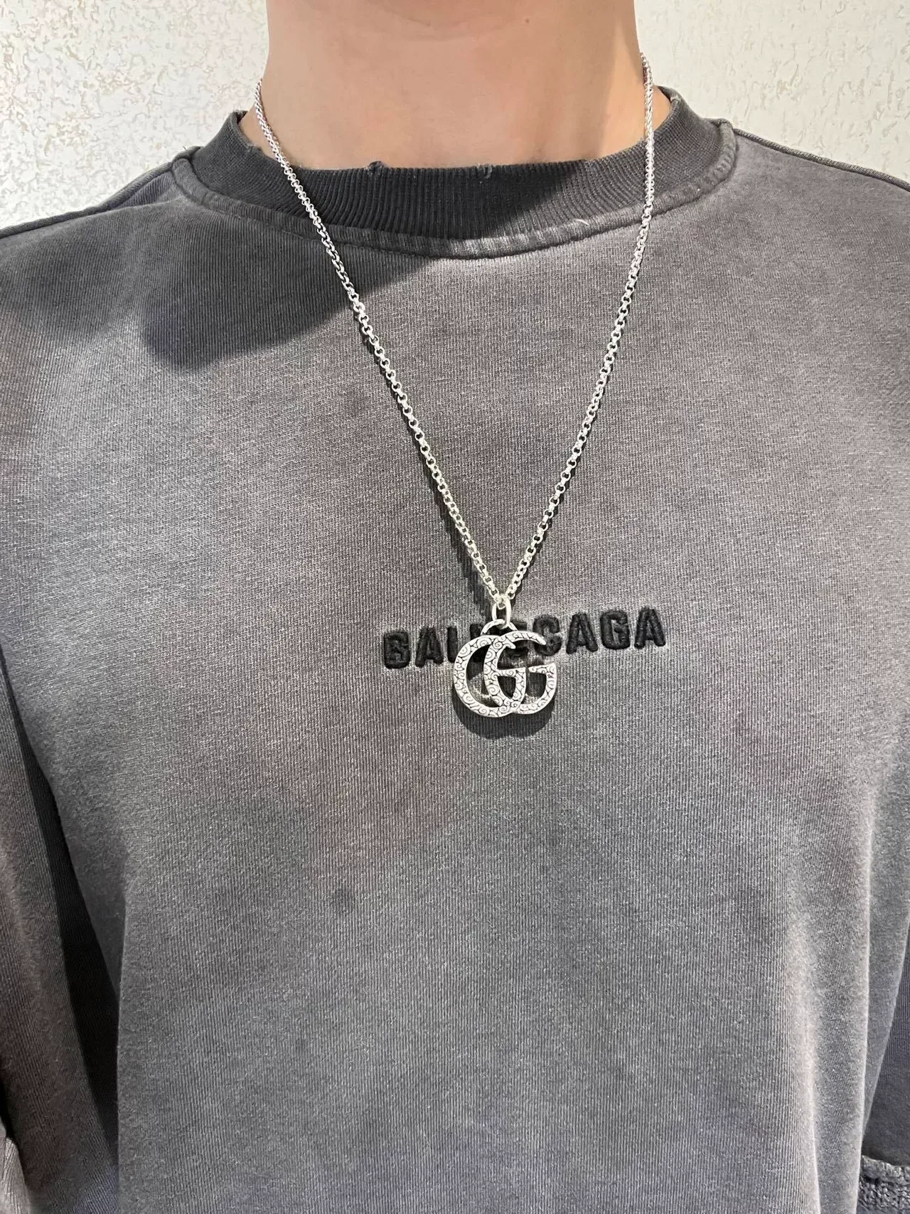 Gucci GG Marmont Interlocking G Engraved Pendant Necklace 5