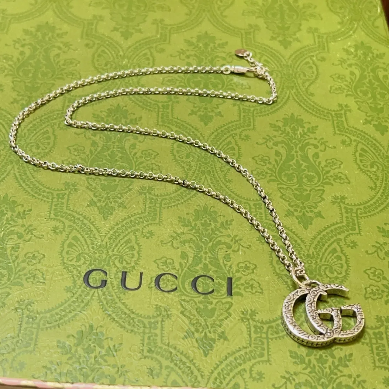 Gucci GG Marmont Interlocking G Engraved Pendant Necklace 7