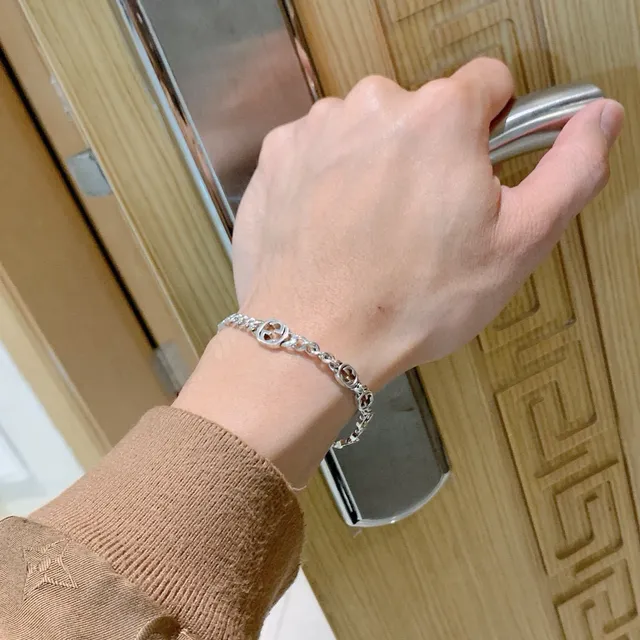 Gucci GG Marmont Interlocking G Logo Silver Bracelet 5