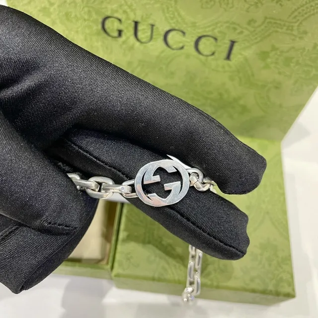 Gucci GG Marmont Interlocking G Silver Chain Bracelet 4