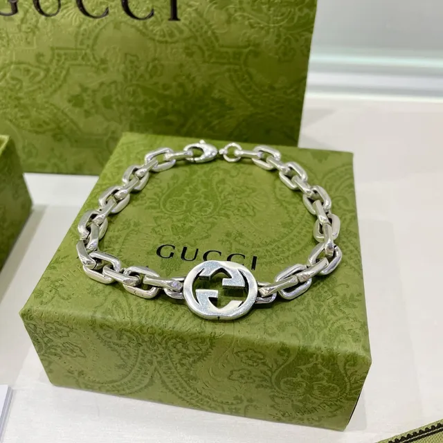Gucci GG Marmont Interlocking G Silver Chain Bracelet 6