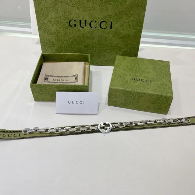 Gucci GG Marmont Interlocking G Silver Chain Bracelet 7
