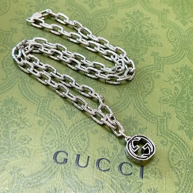 Gucci GG Marmont Interlocking G Silver Chain Necklace 6