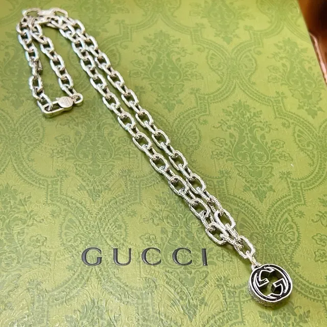 Gucci GG Marmont Interlocking G Silver Chain Necklace 7