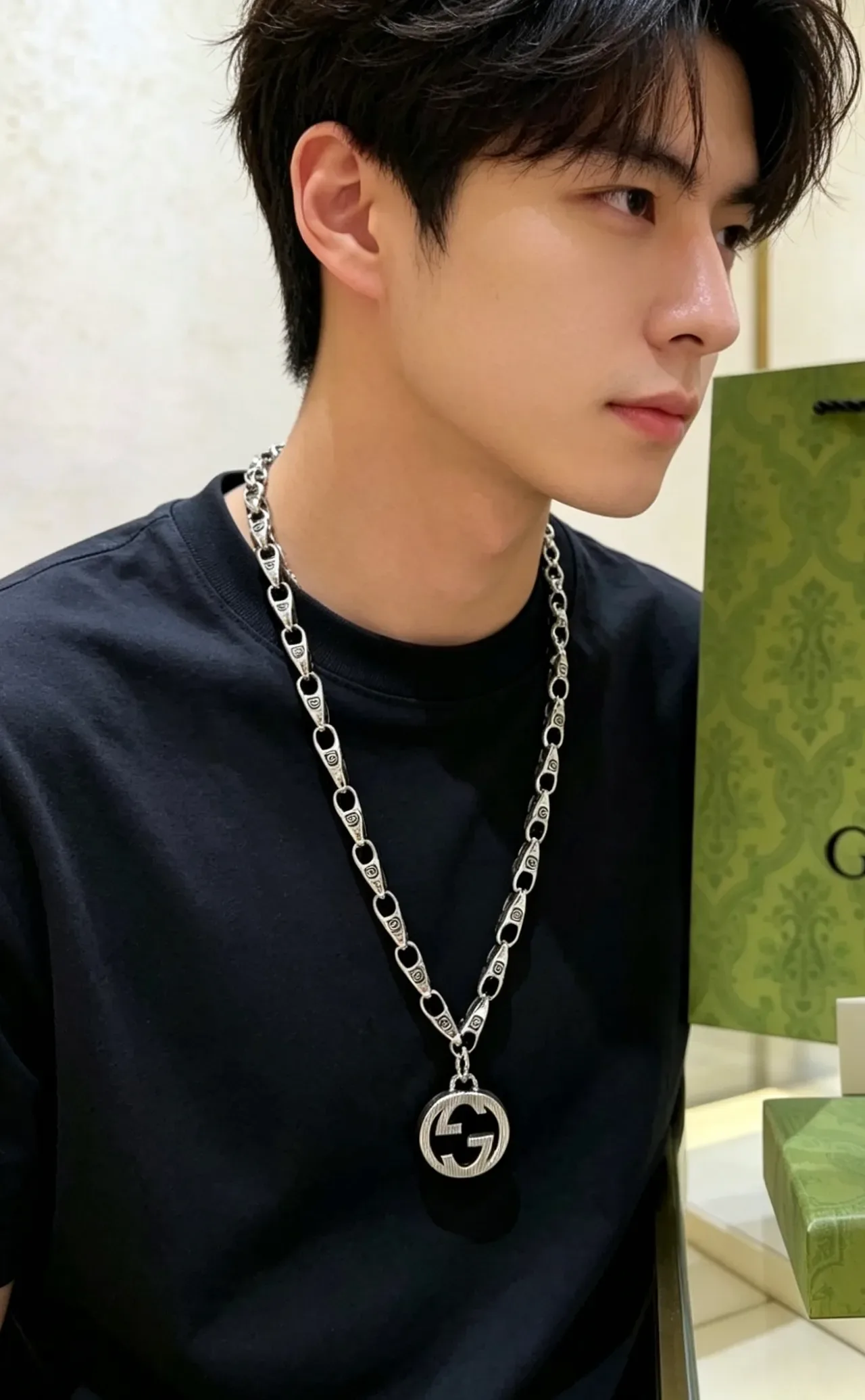 Gucci GG Marmont Interlocking GG Pendant Necklace 3