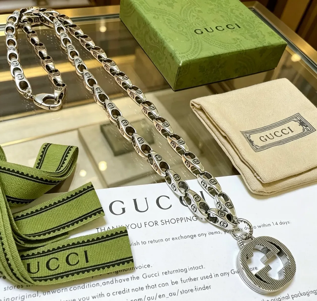 Gucci GG Marmont Interlocking GG Pendant Necklace 4