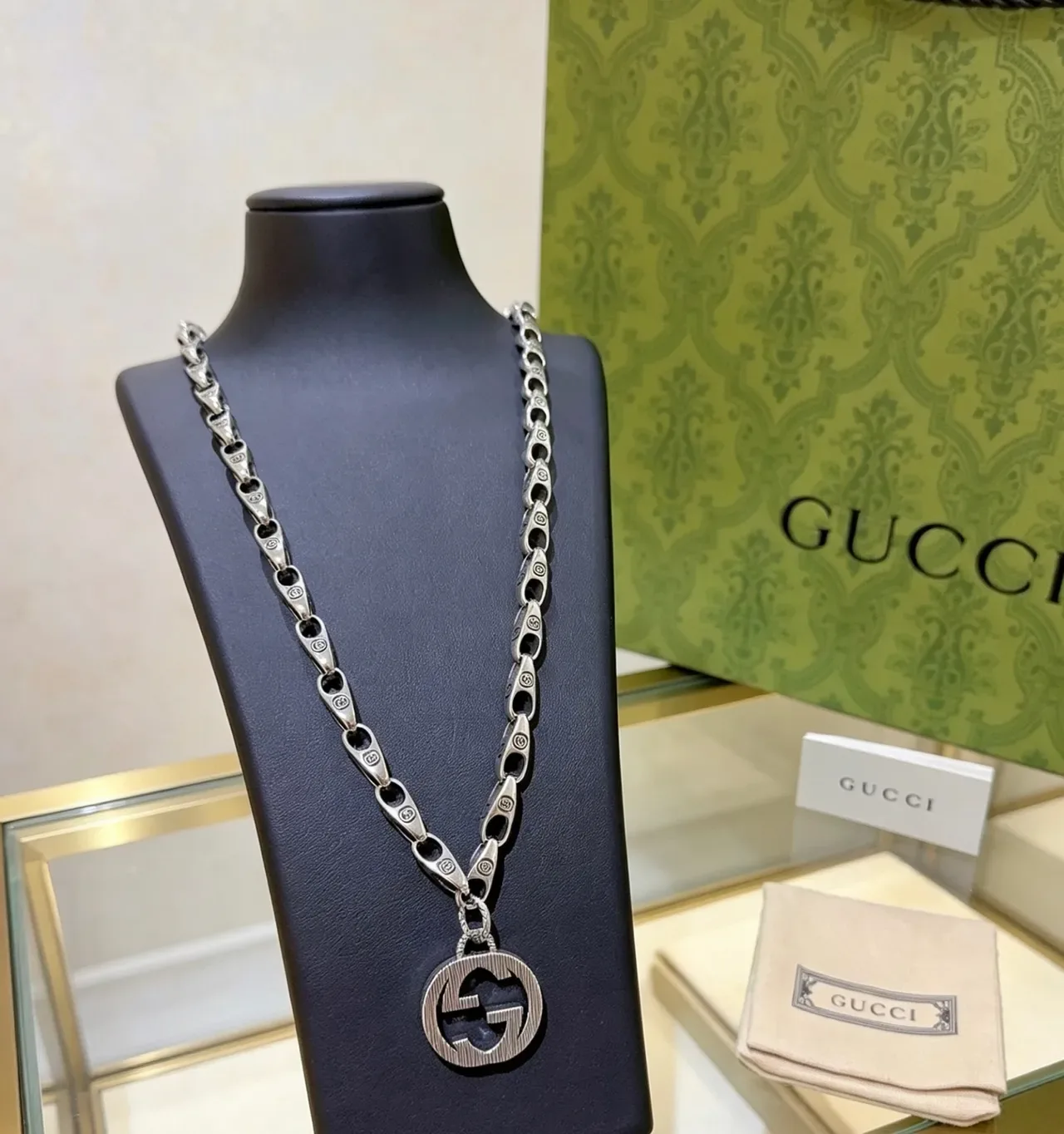 Gucci GG Marmont Interlocking GG Pendant Necklace 5