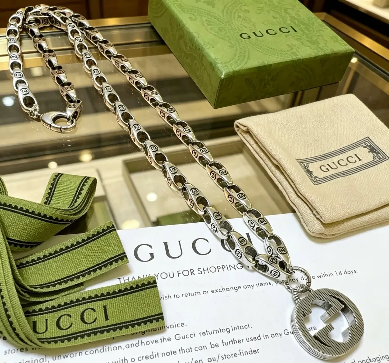 Gucci GG Marmont Interlocking GG Pendant Necklace 7