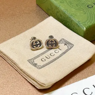 Gucci GG Marmont Oval Interlocking G Stud Earrings