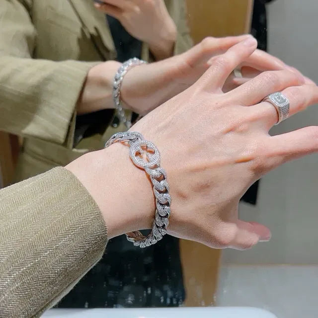 Gucci GG Marmont Pavé Crystal Curb-Link Bracelet 3