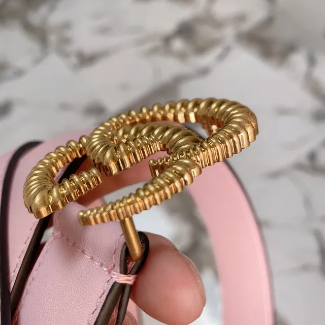 Gucci GG Marmont Pink Leather Belt 2