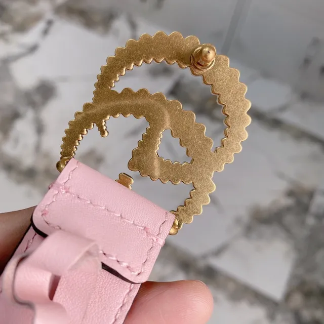 Gucci GG Marmont Pink Leather Belt 6