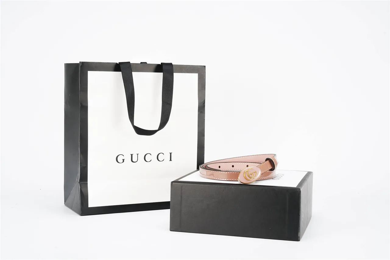 Gucci GG Marmont Pink Patent Leather Belt 5