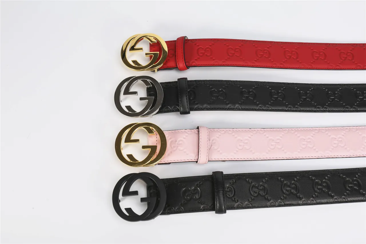 Gucci GG Marmont Red Embossed Leather Belt 10