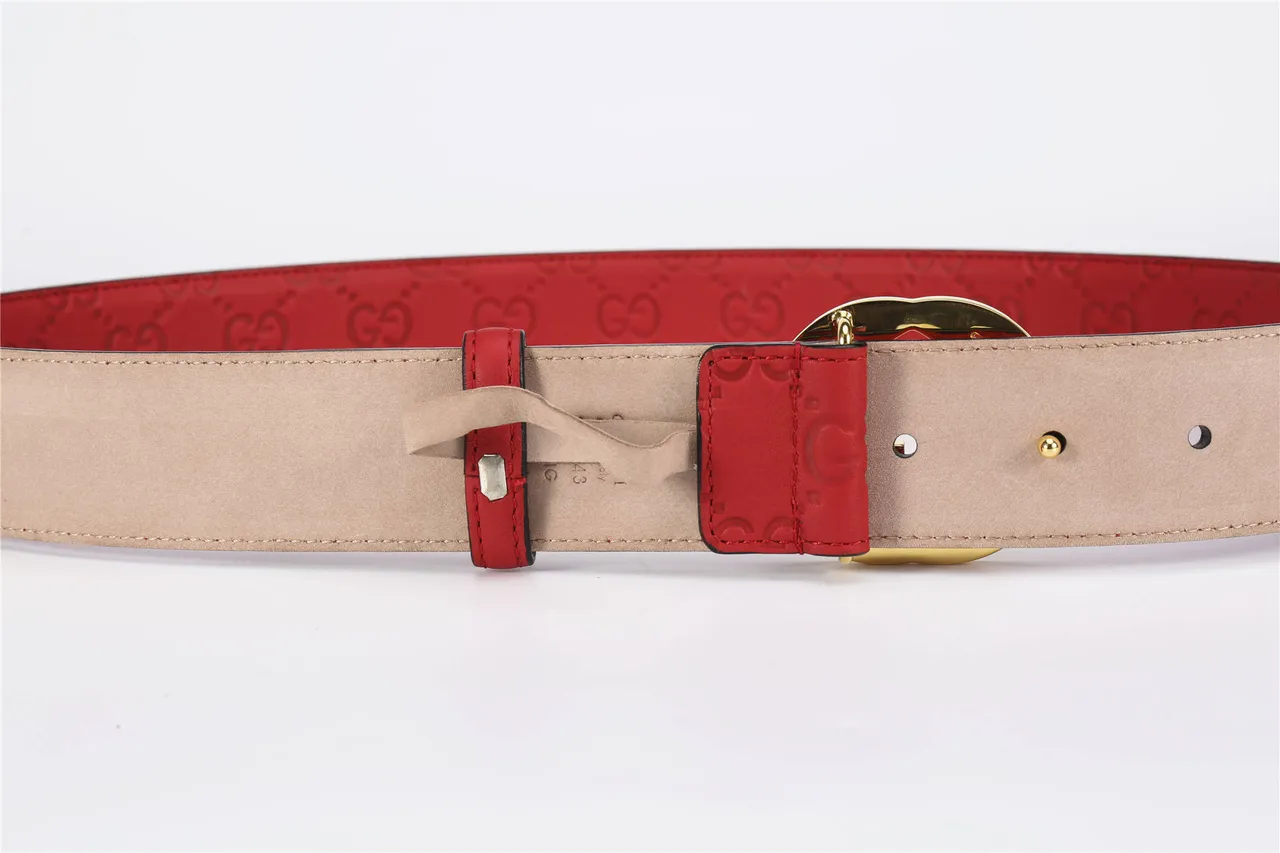 Gucci GG Marmont Red Embossed Leather Belt 13