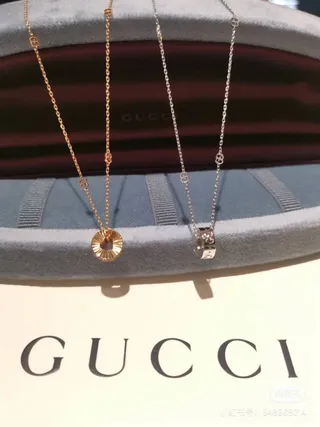 Gucci GG Marmont Sunburst Disc Heart Pendant Necklace 8