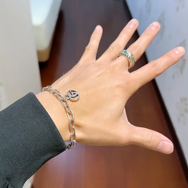Gucci GG Marmont Twisted Rope-Link Silver Bracelet 8